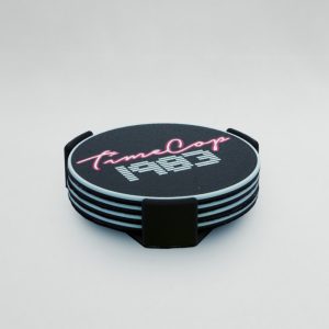 Coaster set 4 circle black