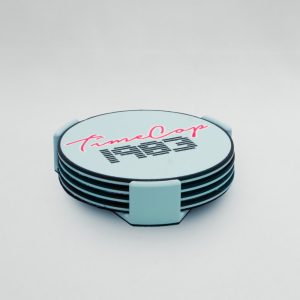 Coaster set 4 circle blue