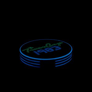 Coaster set 4 circle purple galaxy glow