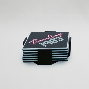 Coaster set 6 diamond black