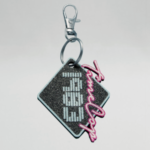 Keychain diamond black flat