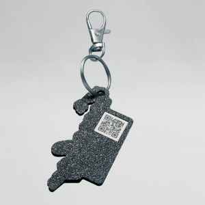 Keychain rectangle black 3D
