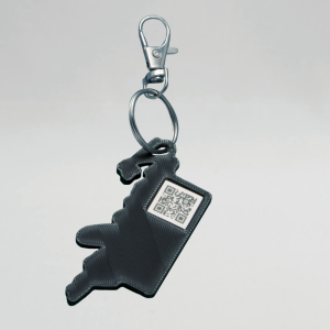Keychain rectangle black flat
