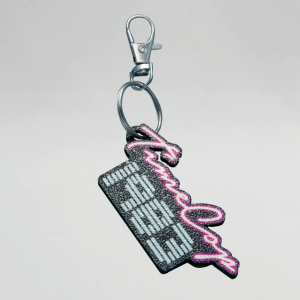 Keychain rectangle black flat