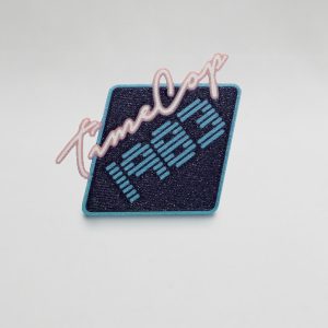 Button diamond blue galaxy glow flat