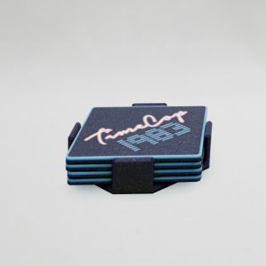 Coaster set 4 diamond blue galaxy glow