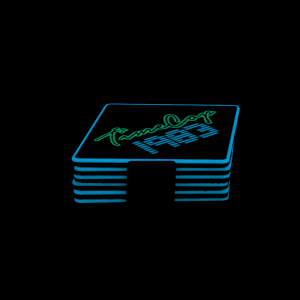 Coaster set 6 diamond blue galaxy glow