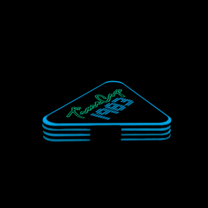 Coaster set 4 triangle blue galaxy glow