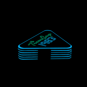 Coaster set 6 triangle blue galaxy glow