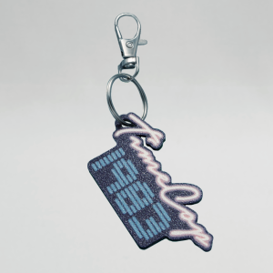 Keychain rectangle blue galaxy glow flat