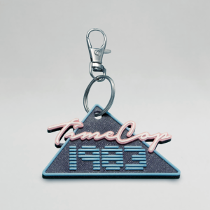 Keychain triangle blue galaxy glow 3D