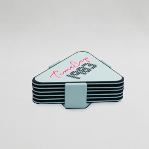 Coaster set 6 triangle blue