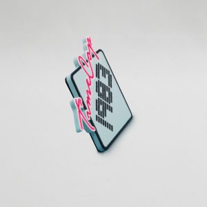 Fridge magnet diamond blue flat