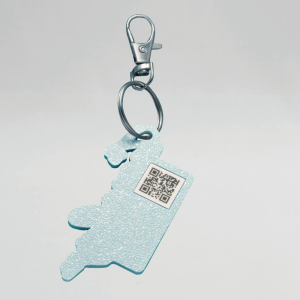 Keychain rectangle blue 3D