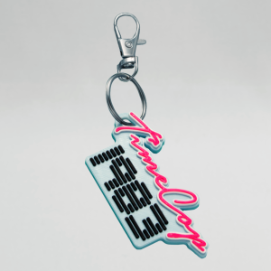 Keychain rectangle blue 3D