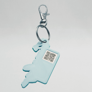 Keychain rectangle blue flat