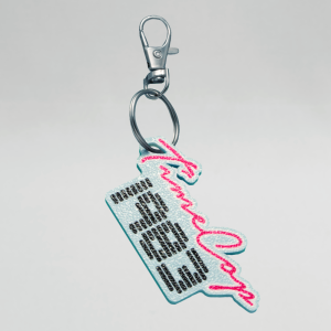 Keychain rectangle blue flat