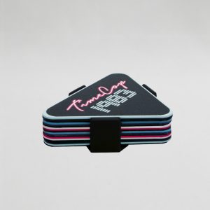 Coaster set 6 triangle mixed colors