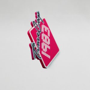 Button diamond pink flat