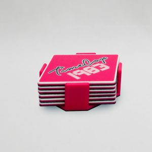Coaster set 6 diamond pink