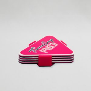 Coaster set 4 triangle pink