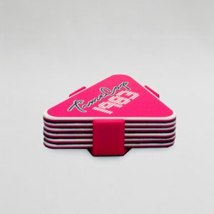 Coaster set 6 triangle pink
