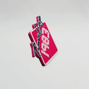 Fridge magnet diamond pink 3D