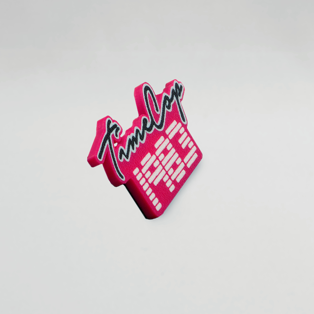 Fridge magnet rectangle pink flat - Image 2