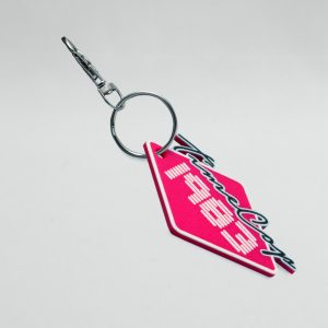 Keychain diamond pink flat