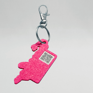 Keychain rectangle pink 3D