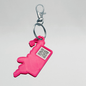 Keychain rectangle pink flat