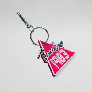 Keychain triangle pink flat
