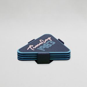 Coaster set 4 triangle purple galaxy glow