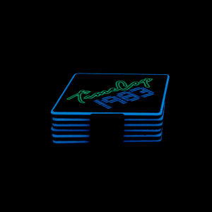 Coaster set 6 diamond purple galaxy glow