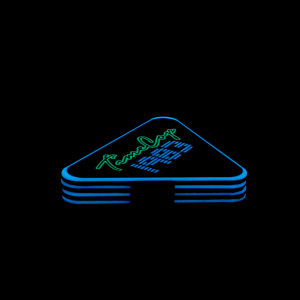 Coaster set 4 triangle purple galaxy glow