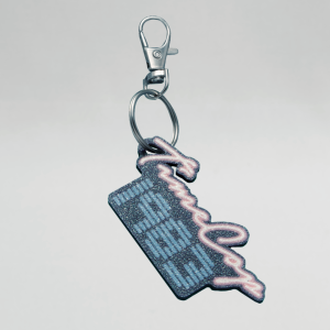 Keychain rectangle purple galaxy glow flat