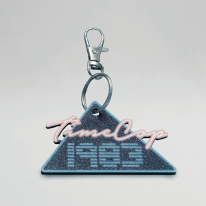 Keychain triangle purple galaxy glow flat