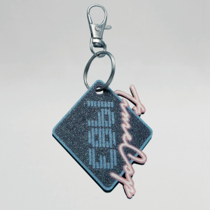 Keychain diamond purple galaxy glow flat