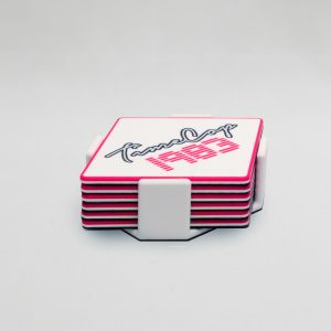 Coaster set 6 diamond white