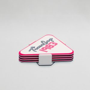 Coaster set 4 triangle white