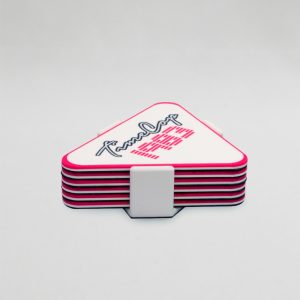 Coaster set 6 triangle white