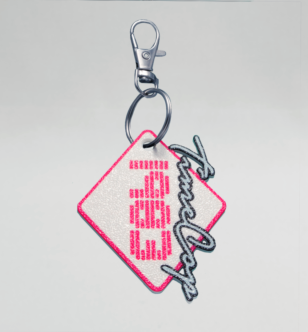 White_KeyChain_Diamond_Flat_Front