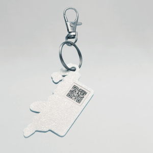 Keychain rectangle white 3D