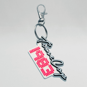 Keychain rectangle white 3D