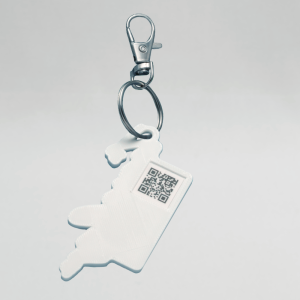 Keychain rectangle white flat