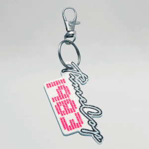Keychain rectangle white flat