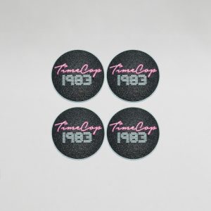 Coaster set 4 circle black