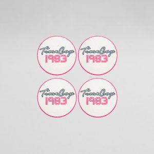 Coaster set 4 circle white