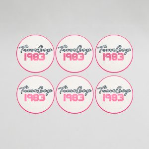 Coaster set 6 circle white