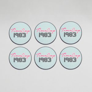 Coaster set 6 circle blue